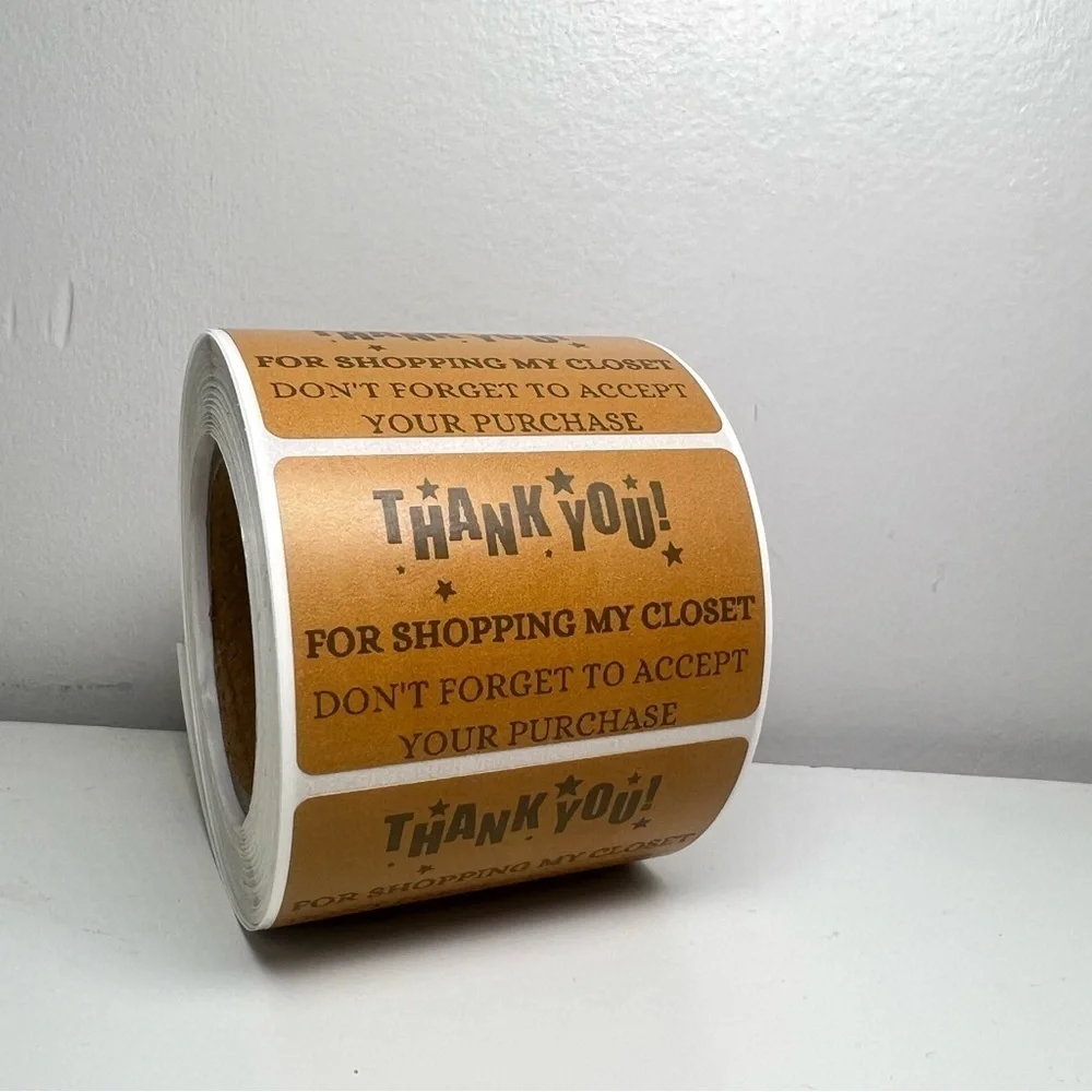 Thank You for shopping my closet 2" Stickers labels (100 roll ) NWT - Picture 1 of 6